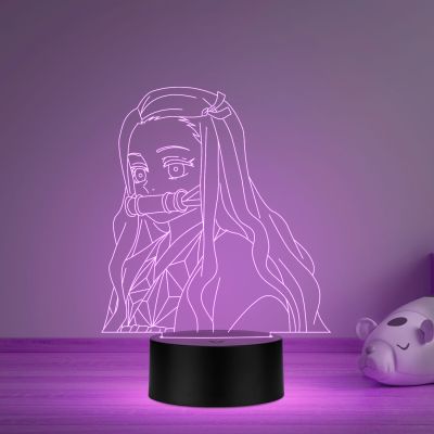 3D Led Night lamp Action Figure Nezuko Kamado563 Anime Home Decor Light 16 Color Changing Light with Remote Control